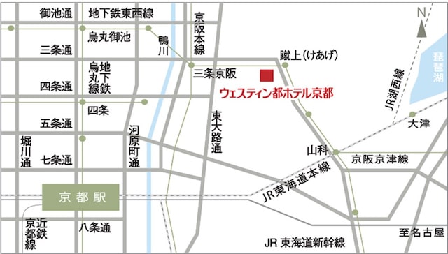 ウェスティン都ホテル京都のアクセスマップ