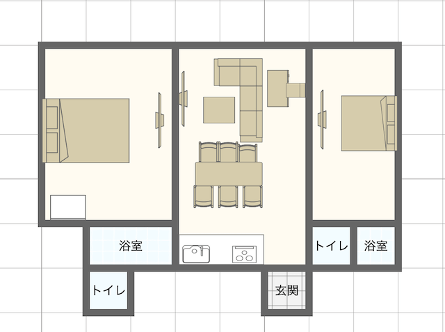 フォーシーズンズクアラルンプールの2ベッドルームエグゼクティブプレミアパークビューアパートメントの間取り図
